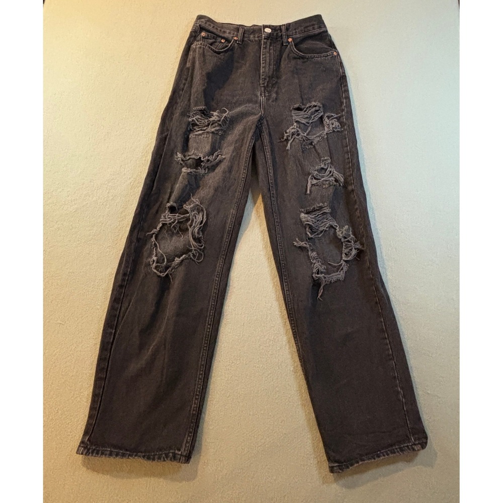 BDG Urban Outfitters High-Rise Baggy Jeans Womens 29 Black Distressed Grunge